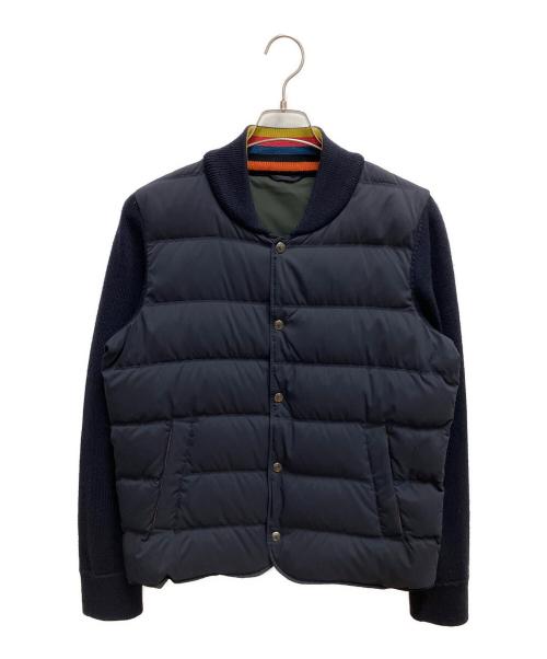 PAUL SMITH（ポールスミス）Paul Smith (ポールスミス) ミックスアップダウンブルゾン ダウンジャケット ネイビー×グリーン サイズ:SIZE Mの古着・服飾アイテム