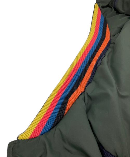 PAUL SMITH（ポールスミス）Paul Smith (ポールスミス) ミックスアップダウンブルゾン ダウンジャケット ネイビー×グリーン サイズ:SIZE Mの古着・服飾アイテム