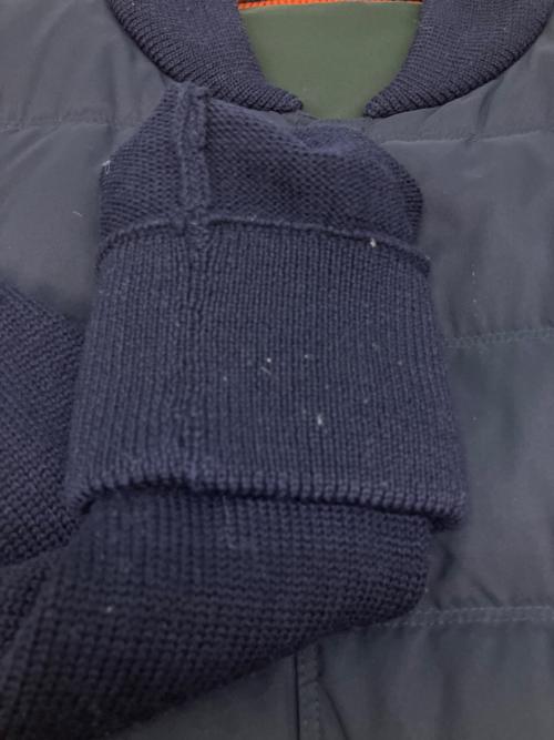 PAUL SMITH（ポールスミス）Paul Smith (ポールスミス) ミックスアップダウンブルゾン ダウンジャケット ネイビー×グリーン サイズ:SIZE Mの古着・服飾アイテム