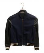 PAUL SMITHポールスミス）の古着「アームラムレザー切替ジャケット」｜パープル×ブラック