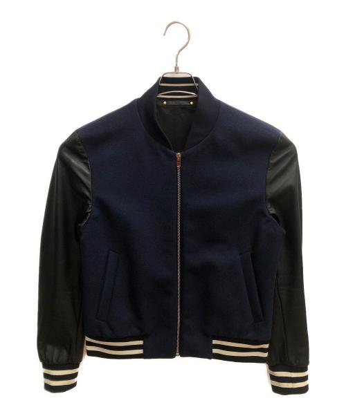 PAUL SMITH（ポールスミス）Paul Smith (ポールスミス) アームラムレザー切替ジャケット パープル×ブラック サイズ:SIZE Lの古着・服飾アイテム