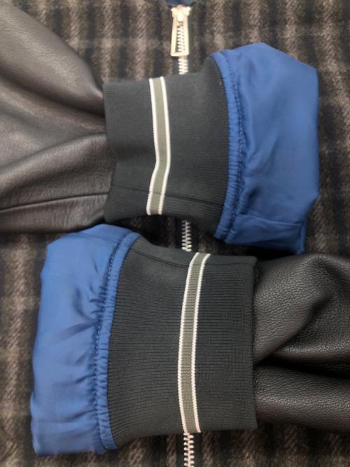 PAUL SMITH（ポールスミス）PAUL SMITH (ポールスミス) ウールチェックフライトジャケット レザー切替ジャケット ブラウン×ブラック サイズ:SIZE Mの古着・服飾アイテム