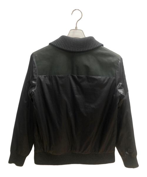 PAUL SMITH（ポールスミス）Paul Smith (ポールスミス) 本革切り替えブルゾン グレー×グリーン サイズ:SIZE Mの古着・服飾アイテム