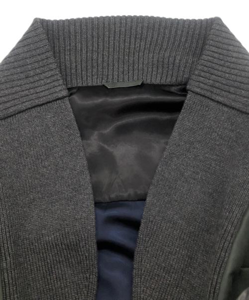 PAUL SMITH（ポールスミス）Paul Smith (ポールスミス) 本革切り替えブルゾン グレー×グリーン サイズ:SIZE Mの古着・服飾アイテム