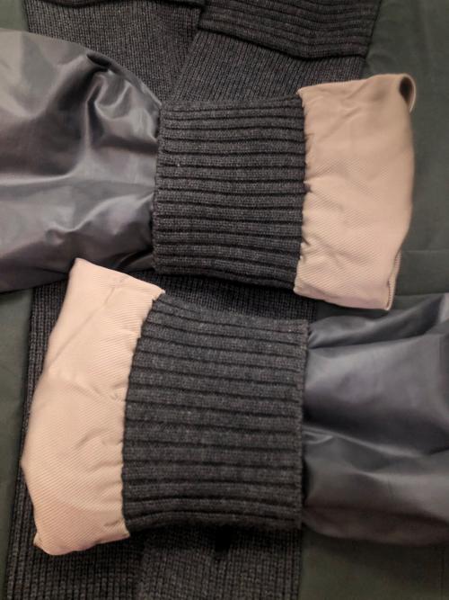 PAUL SMITH（ポールスミス）Paul Smith (ポールスミス) 本革切り替えブルゾン グレー×グリーン サイズ:SIZE Mの古着・服飾アイテム