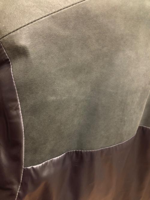 PAUL SMITH（ポールスミス）Paul Smith (ポールスミス) 本革切り替えブルゾン グレー×グリーン サイズ:SIZE Mの古着・服飾アイテム