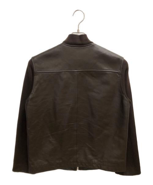 PAUL SMITH（ポールスミス）PAUL SMITH (ポールスミス) 袖切り替えレザージャケット ブラウン×ブラック サイズ:SIZE Mの古着・服飾アイテム