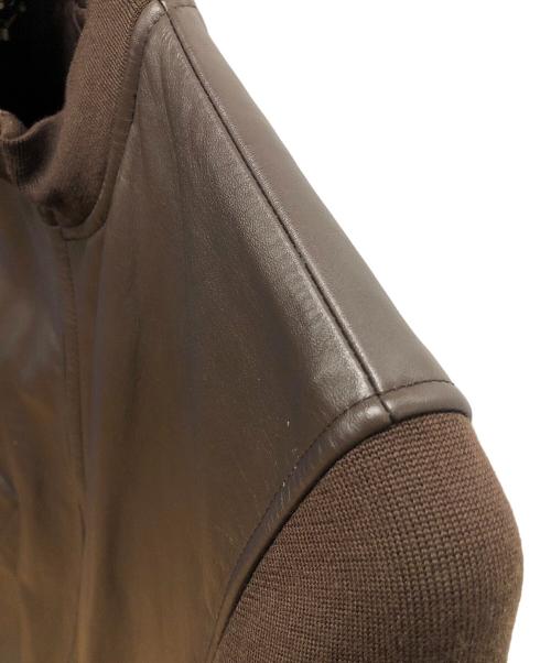 PAUL SMITH（ポールスミス）PAUL SMITH (ポールスミス) 袖切り替えレザージャケット ブラウン×ブラック サイズ:SIZE Mの古着・服飾アイテム