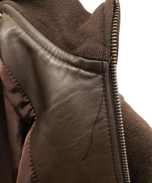 PAUL SMITH（ポールスミス）PAUL SMITH (ポールスミス) 袖切り替えレザージャケット ブラウン×ブラック サイズ:SIZE Mの古着・服飾アイテム