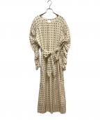sara mallikaサラマリカ）の古着「Cotton Cut Jqd Gather Dress（コットンカットジャガード ギャザードレス）」｜ベージュ
