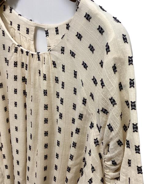 sara mallika（サラマリカ）sara mallika (サラマリカ) Cotton Cut Jqd Gather Dress（コットンカットジャガード ギャザードレス） ベージュ サイズ:SIZE Mの古着・服飾アイテム