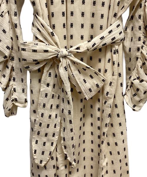 sara mallika（サラマリカ）sara mallika (サラマリカ) Cotton Cut Jqd Gather Dress（コットンカットジャガード ギャザードレス） ベージュ サイズ:SIZE Mの古着・服飾アイテム