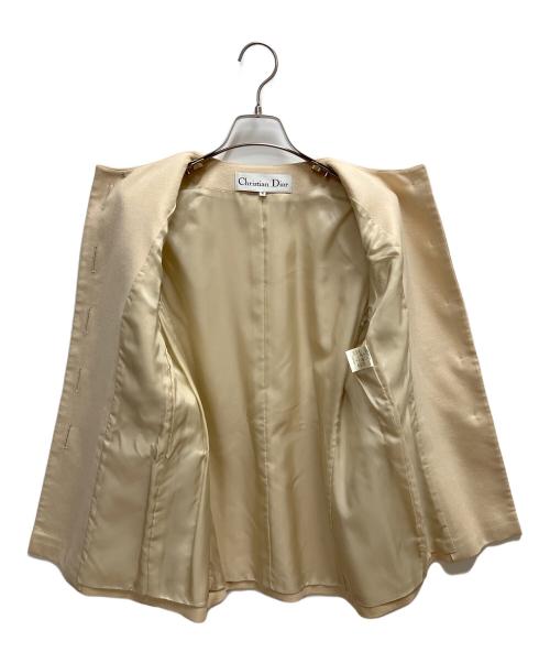 Christian Dior（クリスチャン ディオール）Christian Dior (クリスチャン ディオール) ヴィンテージノーカラージャケット アイボリー サイズ:SIZE Mの古着・服飾アイテム