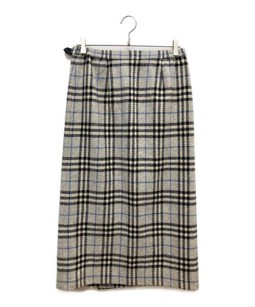 Burberry's（バーバリー）Burberry's (バーバリーズ) ラップスカート グレー×ブラック サイズ:SIZE 13の古着・服飾アイテム