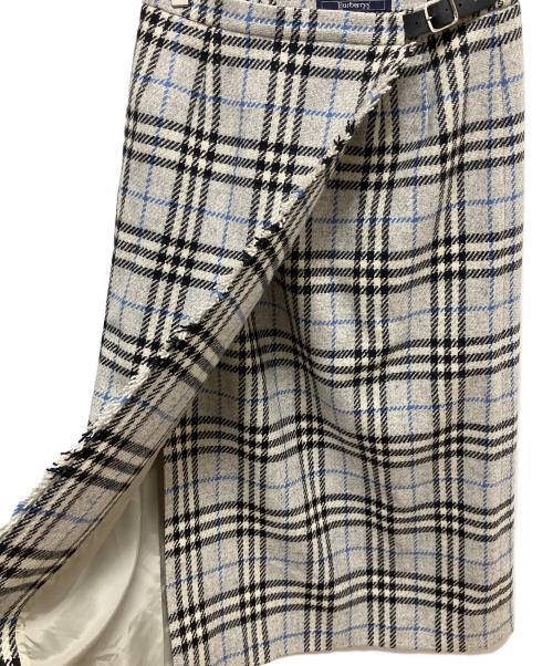 Burberry's（バーバリー）Burberry's (バーバリーズ) ラップスカート グレー×ブラック サイズ:SIZE 13の古着・服飾アイテム