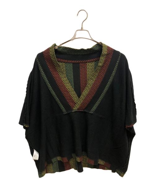 KAPITAL（キャピタル）KAPITAL (キャピタル) 接結天竺 ラスタヘリンボン バハ作務衣 プルオーバー スウェット ブラック×マルチカラー サイズ:SIZE Fの古着・服飾アイテム