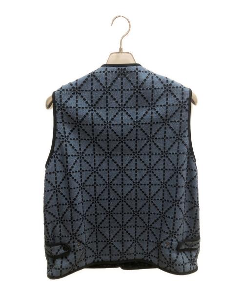KAPITAL（キャピタル）KAPITAL (キャピタル) 道着刺し子 ビーチ裏毛ベスト ブルー×ネイビー サイズ:SIZE XLの古着・服飾アイテム