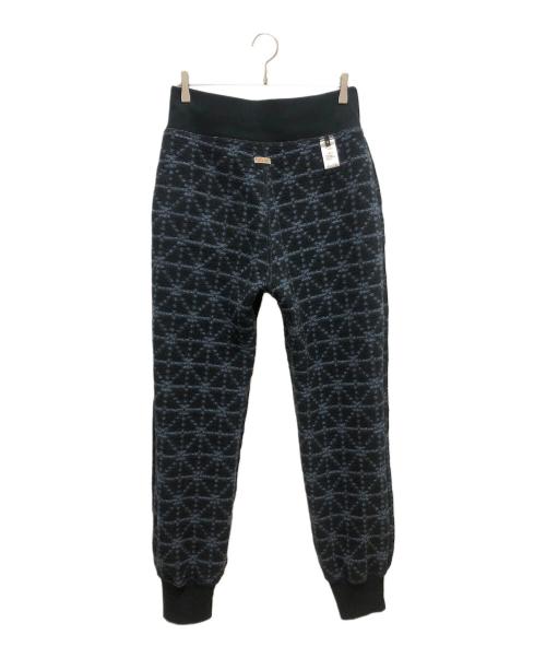 KAPITAL（キャピタル）KAPITAL (キャピタル) 道着刺し子　ビーチ裏毛スウェットパンツ ブルー×ネイビー サイズ:SIZE 4の古着・服飾アイテム