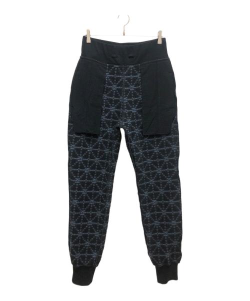 KAPITAL（キャピタル）KAPITAL (キャピタル) 道着刺し子　ビーチ裏毛スウェットパンツ ブルー×ネイビー サイズ:SIZE 4の古着・服飾アイテム
