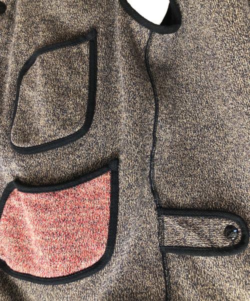 KAPITAL（キャピタル）KAPITAL (キャピタル) ビーチ裏毛ビーチベスト  ブラウン×ネイビー サイズ:SIZE XLの古着・服飾アイテム