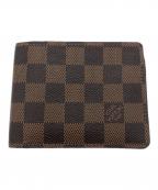 LOUIS VUITTONルイ ヴィトン）の古着「ダミエ ポルトフォイユ ミュルティプル 2つ折り財布」｜ブラウン
