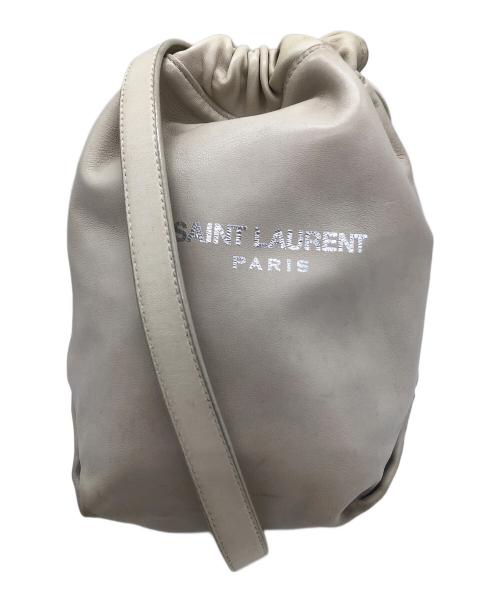 Saint Laurent Paris（サンローランパリ）Saint Laurent Paris (サンローランパリ) テディバケット ショルダーバッグ アイボリーの古着・服飾アイテム
