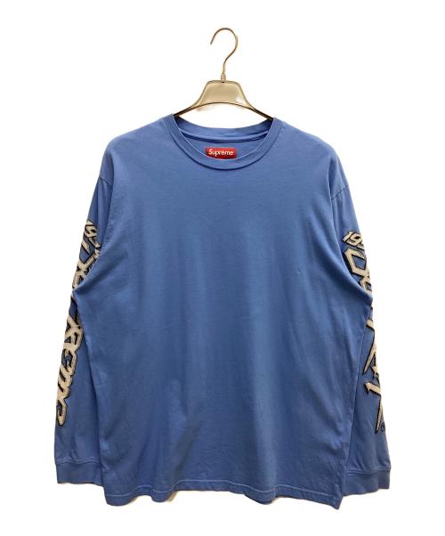 SUPREME（シュプリーム）SUPREME (シュプリーム) Racing intarsia（レーシング インターシャ）　長袖カットソー ブルー サイズ:SIZE Lの古着・服飾アイテム
