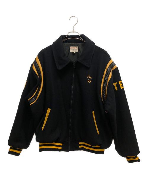 JOHN M GROVE（JOHN M GROVE）JOHN M GROVE (JOHN M GROVE) スタジャン ブラック×オレンジ サイズ:SIZE 54の古着・服飾アイテム