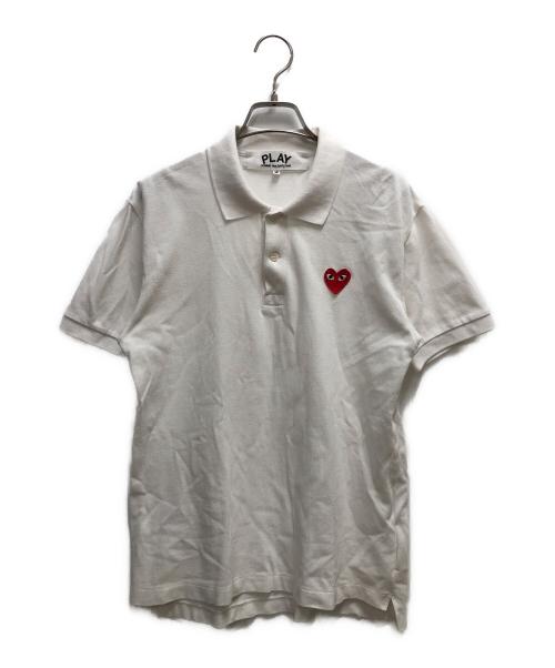 PLAY COMME des GARCONS（プレイコムデギャルソン）PLAY COMME des GARCONS (プレイコムデギャルソン) ポロシャツ ホワイト サイズ:SIZE Mの古着・服飾アイテム