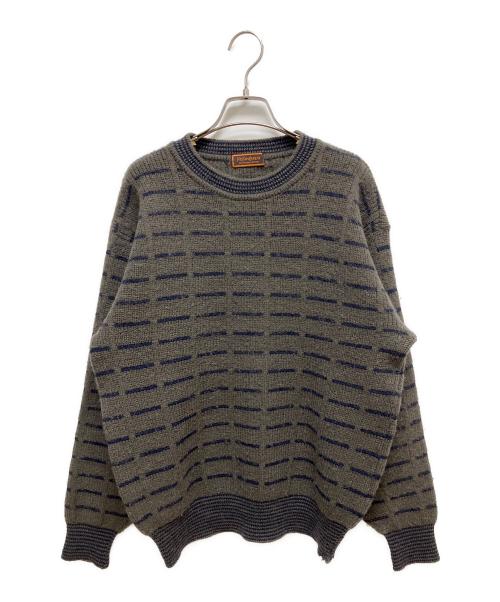 Yves Saint Laurent（イヴサンローラン）Yves Saint Laurent (イヴサンローラン) 厚手ニット グレー×ネイビー サイズ:SIZE Mの古着・服飾アイテム