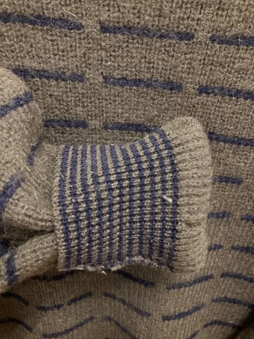 Yves Saint Laurent（イヴサンローラン）Yves Saint Laurent (イヴサンローラン) 厚手ニット グレー×ネイビー サイズ:SIZE Mの古着・服飾アイテム