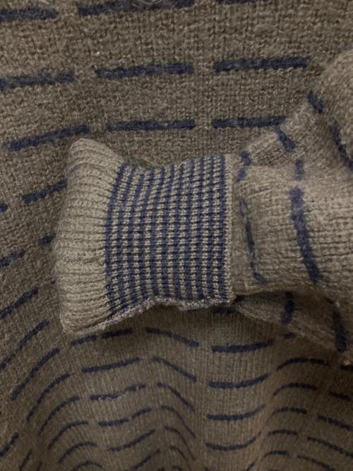 Yves Saint Laurent（イヴサンローラン）Yves Saint Laurent (イヴサンローラン) 厚手ニット グレー×ネイビー サイズ:SIZE Mの古着・服飾アイテム