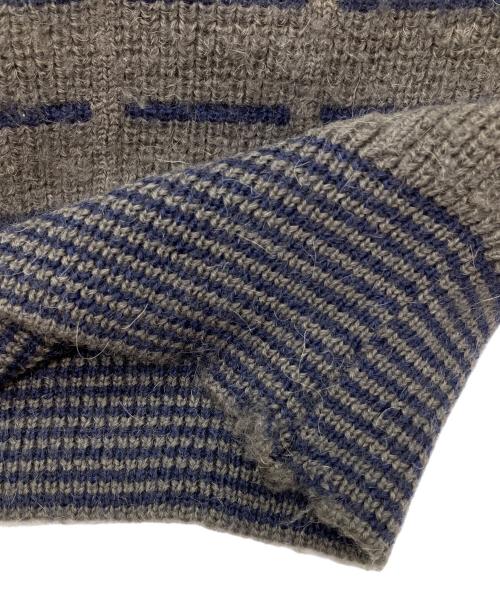 Yves Saint Laurent（イヴサンローラン）Yves Saint Laurent (イヴサンローラン) 厚手ニット グレー×ネイビー サイズ:SIZE Mの古着・服飾アイテム