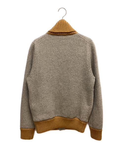 Zanone（ザノーネ）Zanone (ザノーネ) ニットジャケット オレンジ×グレー サイズ:SIZE 46の古着・服飾アイテム