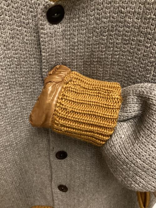 Zanone（ザノーネ）Zanone (ザノーネ) ニットジャケット オレンジ×グレー サイズ:SIZE 46の古着・服飾アイテム