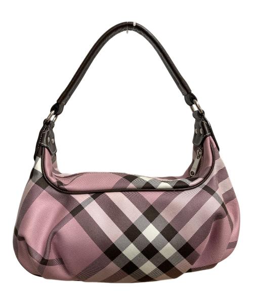 BURBERRY BLUE LABEL（バーバリー ブルー レーベル）BURBERRY BLUE LABEL (バーバリーロンドンブルーレーベル) セミショルダーバッグ ピンク×ブラウンの古着・服飾アイテム