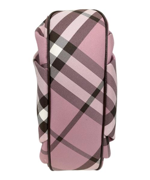 BURBERRY BLUE LABEL（バーバリー ブルー レーベル）BURBERRY BLUE LABEL (バーバリーロンドンブルーレーベル) セミショルダーバッグ ピンク×ブラウンの古着・服飾アイテム