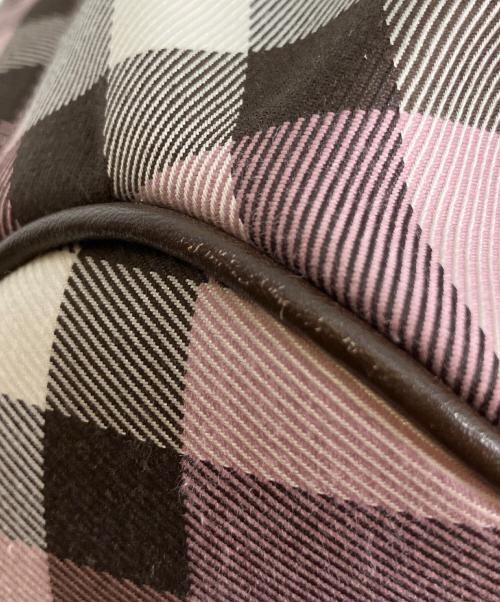 BURBERRY BLUE LABEL（バーバリー ブルー レーベル）BURBERRY BLUE LABEL (バーバリーロンドンブルーレーベル) セミショルダーバッグ ピンク×ブラウンの古着・服飾アイテム