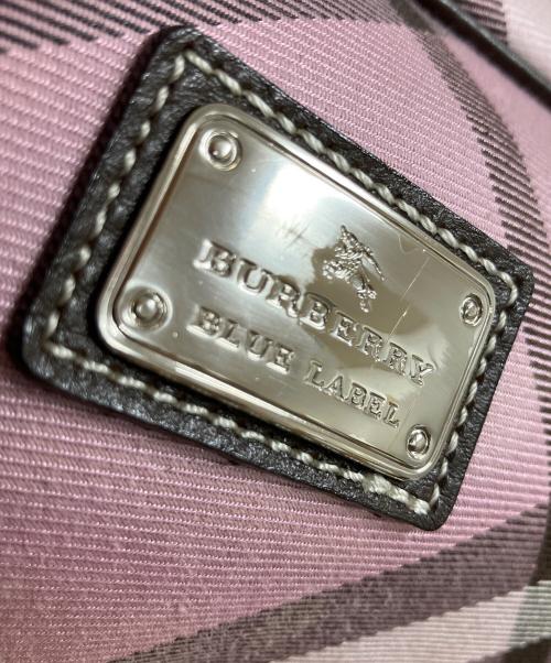 BURBERRY BLUE LABEL（バーバリー ブルー レーベル）BURBERRY BLUE LABEL (バーバリーロンドンブルーレーベル) セミショルダーバッグ ピンク×ブラウンの古着・服飾アイテム