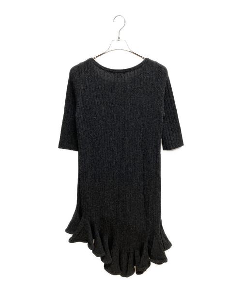 JILL STUART（ジルスチュアート）JILL STUART (ジルスチュアート) YOUN A (ヨンア) フリルヘムニットドレス ニットワンピース グレー サイズ:SIZE 2の古着・服飾アイテム