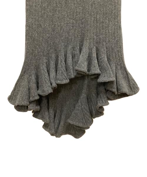 JILL STUART（ジルスチュアート）JILL STUART (ジルスチュアート) YOUN A (ヨンア) フリルヘムニットドレス ニットワンピース グレー サイズ:SIZE 2の古着・服飾アイテム