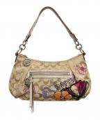 COACHコーチ）の古着「シグネチャー　ポピー　ワンショルダーバッグ」｜ベージュ