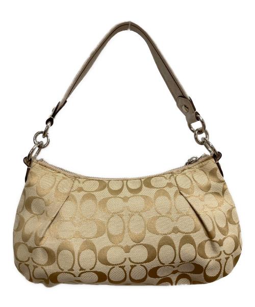 COACH（コーチ）COACH (コーチ) シグネチャー　ポピー　ワンショルダーバッグ ベージュの古着・服飾アイテム