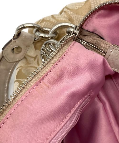 COACH（コーチ）COACH (コーチ) シグネチャー　ポピー　ワンショルダーバッグ ベージュの古着・服飾アイテム