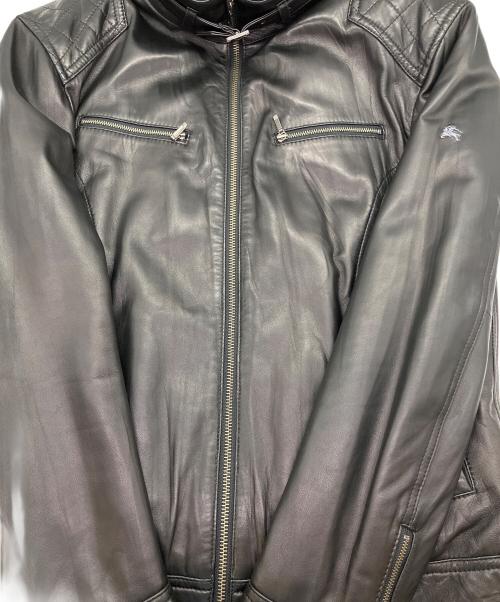 BURBERRY BLACK LABEL（バーバリーブラックレーベル）BURBERRY BLACK LABEL (バーバリーブラックレーベル) レザージャケット ブラック サイズ:SIZE Mの古着・服飾アイテム