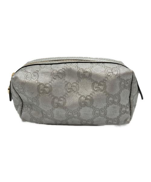 GUCCI（グッチ）GUCCI (グッチ) GG コスメポーチ シルバーの古着・服飾アイテム