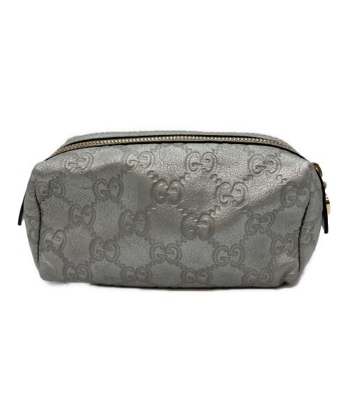 GUCCI（グッチ）GUCCI (グッチ) GG コスメポーチ シルバーの古着・服飾アイテム