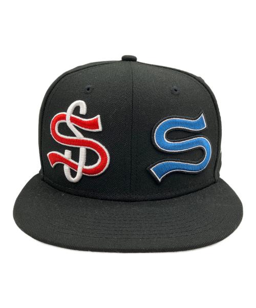 New Era（ニューエラ）New Era (ニューエラ) stussy (ステューシー) キャップ ブラック サイズ:7 1/2（59.6cm）の古着・服飾アイテム