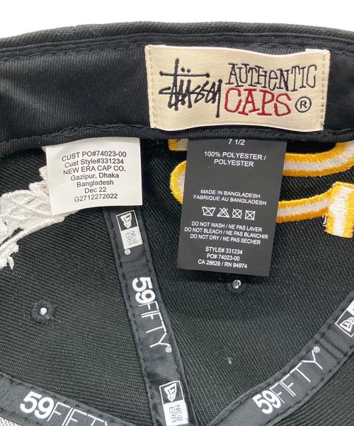 New Era（ニューエラ）New Era (ニューエラ) stussy (ステューシー) キャップ ブラック サイズ:7 1/2（59.6cm）の古着・服飾アイテム