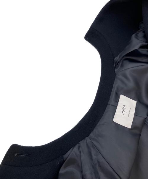 utilite（ユティリテ）utilite (ユティリテ) 片面ビーバー ポンチョ コート ネイビー サイズ:SIZE Freeの古着・服飾アイテム